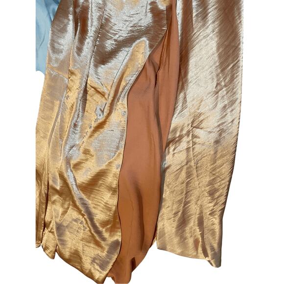 NWT Asos Bridesmaids Satin Halter Special Occasion Front Twist Slit Maxi Dress - Picture 10 of 14